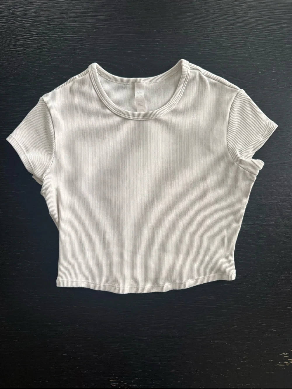 Alo Women's Ribbed Short Sleeve Crop Top